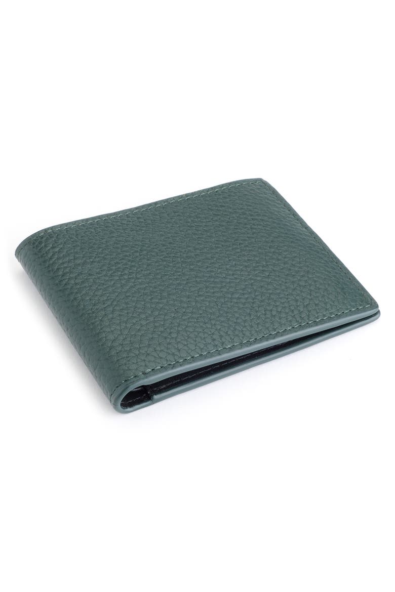 RFID Leather Bifold Wallet, Alternate, color, DARK GREEN