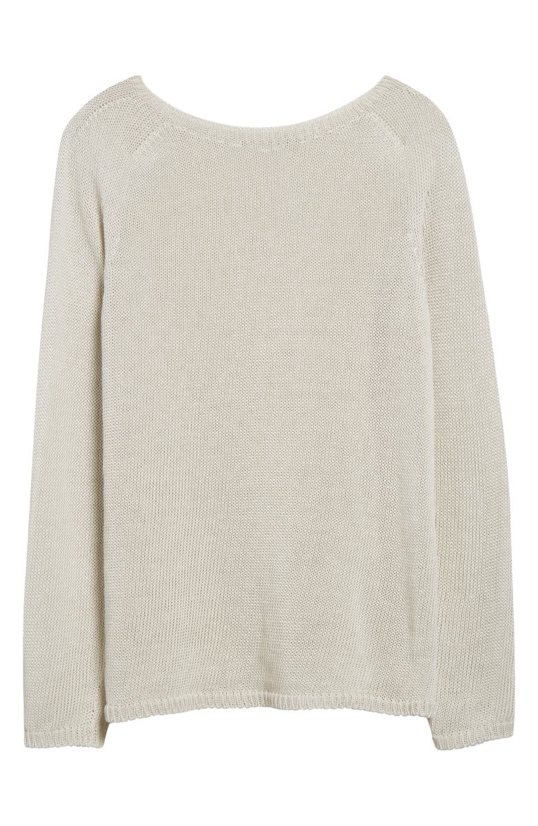 Max Mara Giolino Boat Neck Linen Sweater, Alternate, color,
