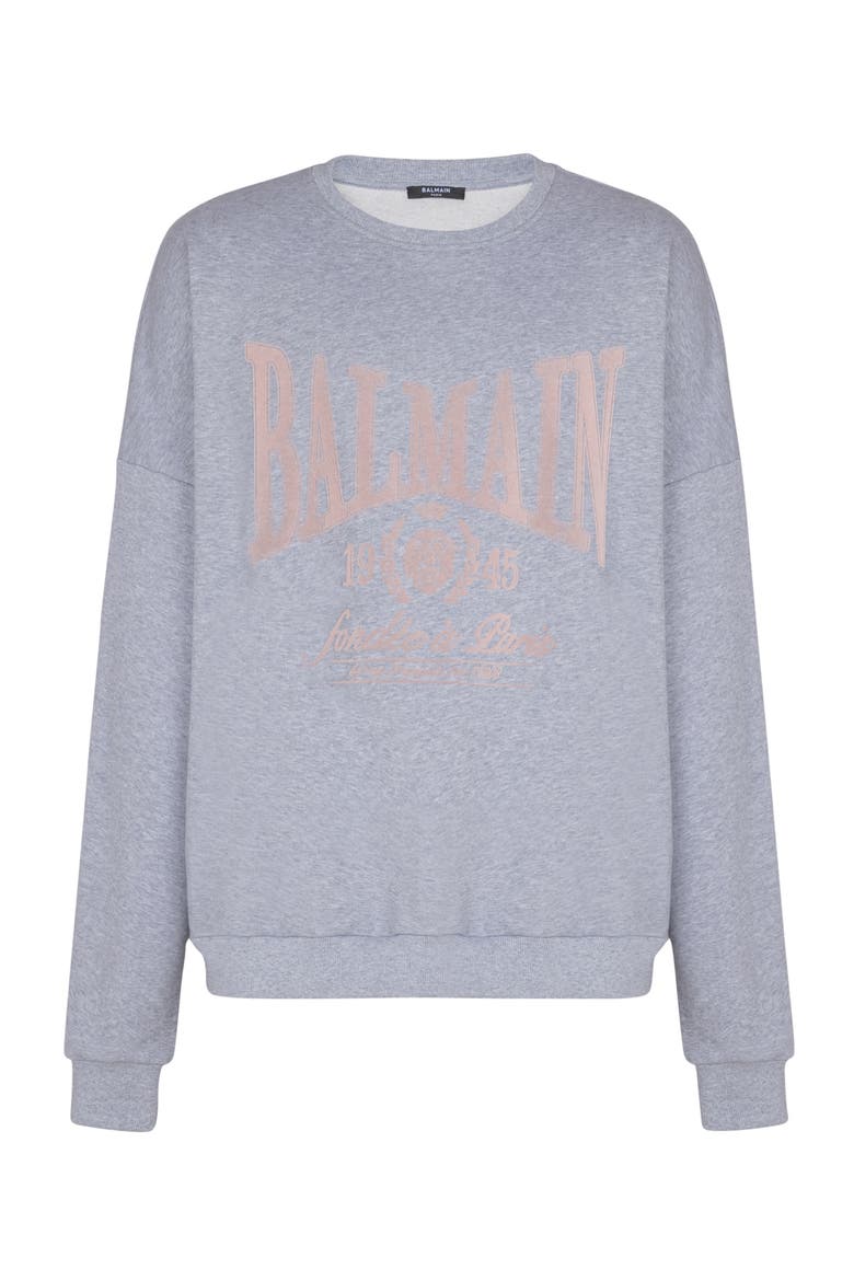 Printed cotton sweatshirt, Alternate, color, grey