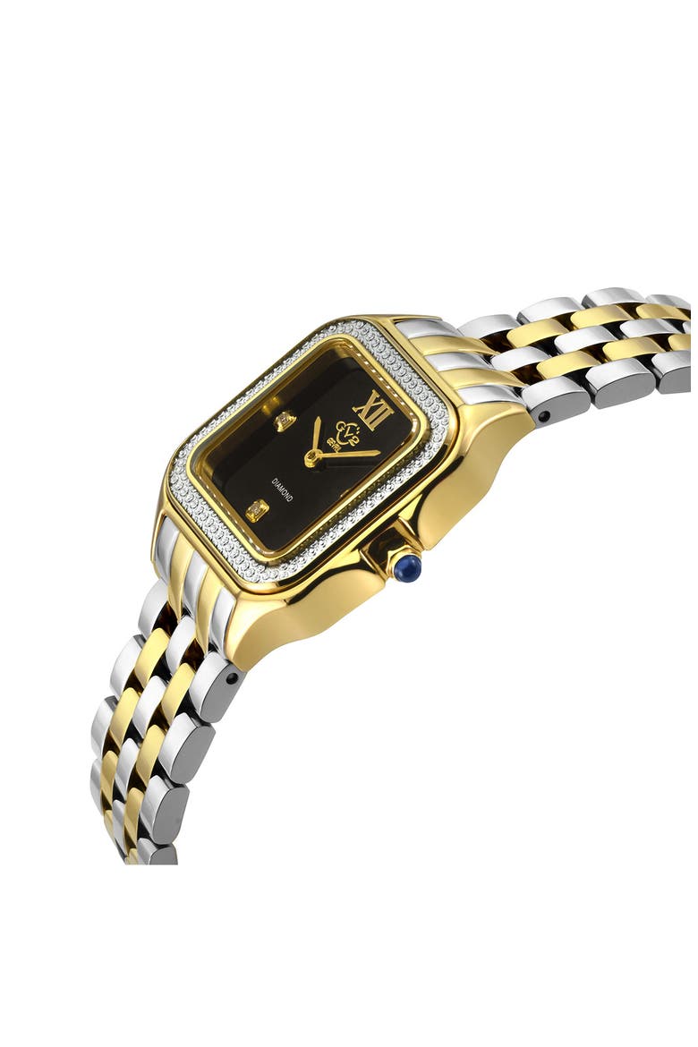 Milan Diamond Dial Bracelet Watch, 27.5mm - 0.015ct., Alternate, color, SILVER/ YELLOW GOLD