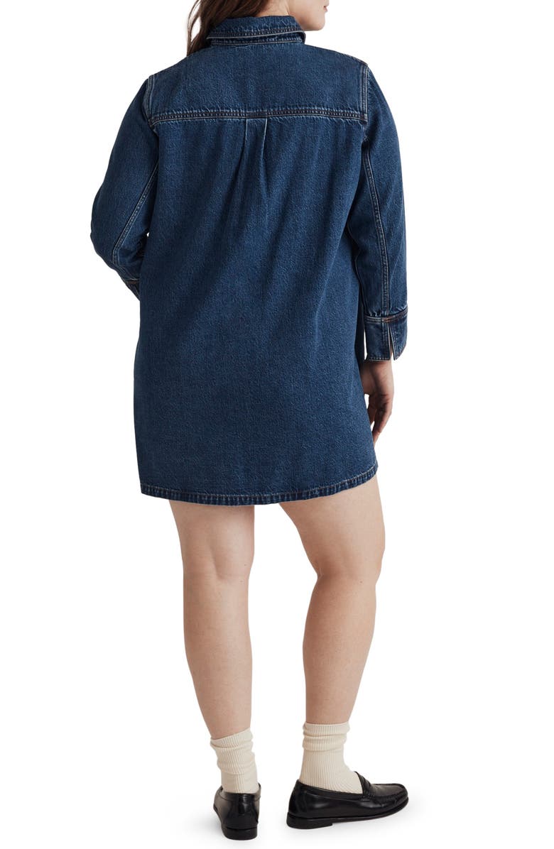 Madewell Denim Popover Mini Shirtdress, Alternate, color, Sennett Wash