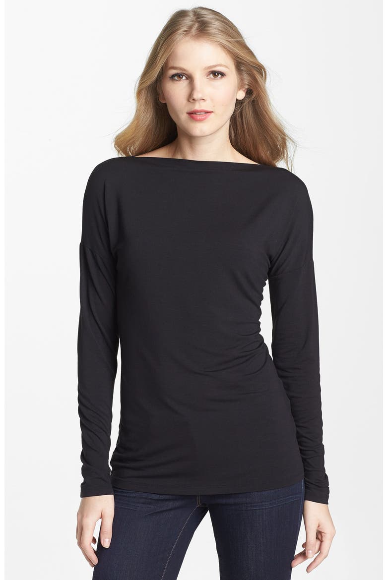 Boatneck Tee, Main, color, BLACK