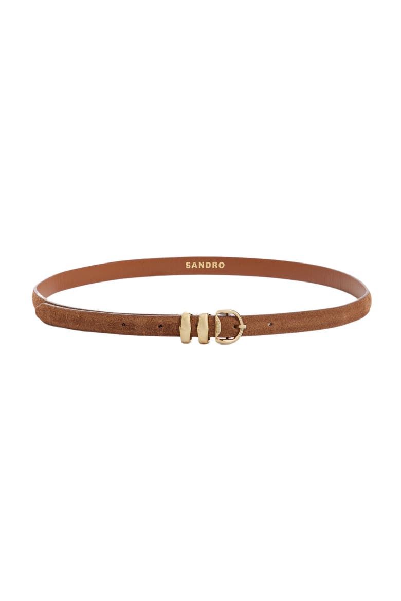 Suede leather belt, Main, color, Beige