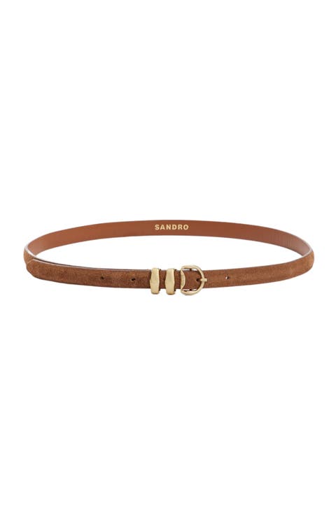 Suede leather belt