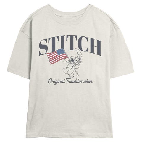 Junior's Original American Troublemaker Short Sleeve Skimmer T-shirt