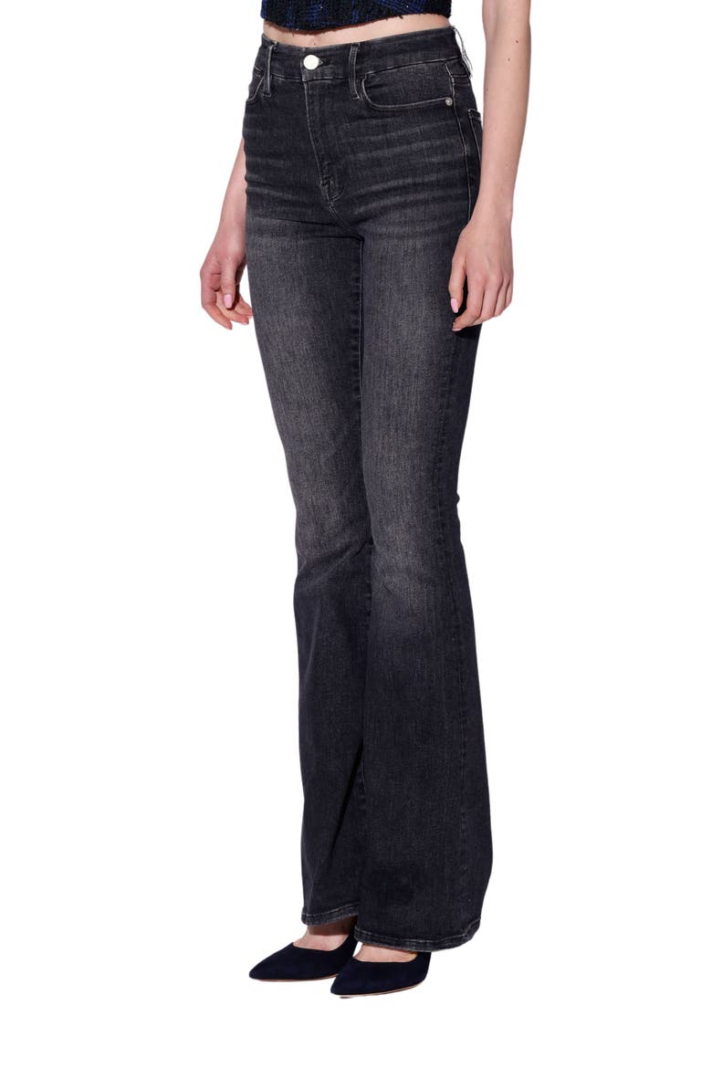 Icon High Rise Flare Stretch Jeans, Alternate, color, BLACK WASH