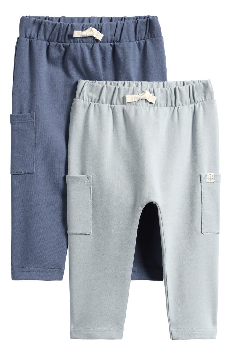 Little Planet 2-Pack Stretch Organic Cotton Cargo Sweatpants, Main, color, Blue Grey