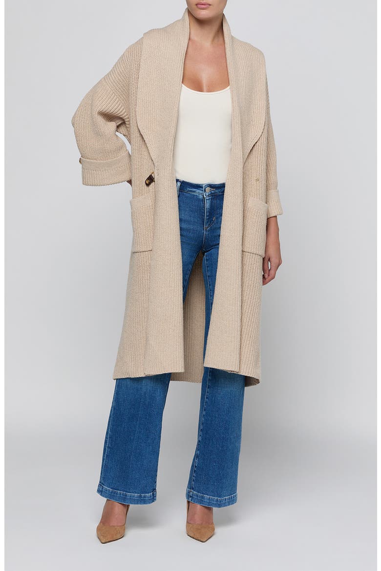 Orielle Long Cardigan, Main, color, ALMOND MILK