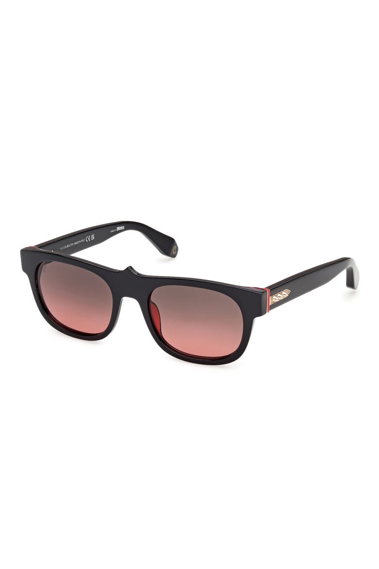 54mm Square Sunglasses, Alternate, color, BILAYER BLACK / RED / GOLD