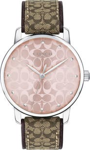 COACH Grand Leather Strap Watch