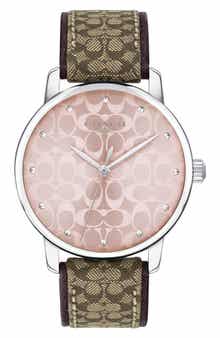 COACH Grand Leather Strap Watch