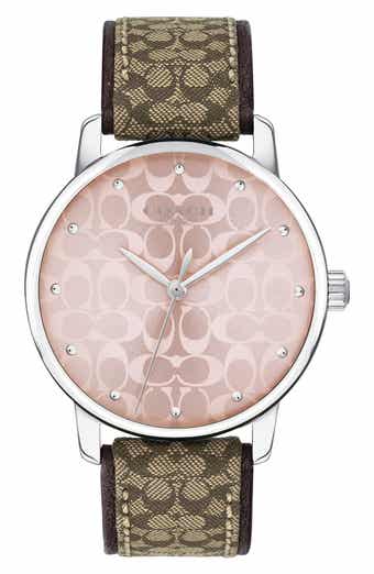 COACH Grand Leather Strap Watch