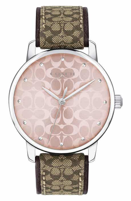 COACH Grand Leather Strap Watch