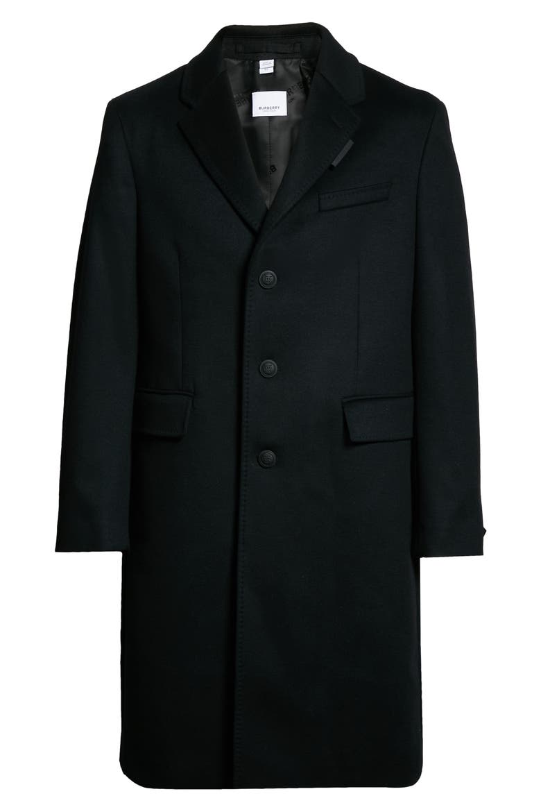 Hawkhurst TB Button Virgin Wool & Cashmere Coat, Alternate, color, BLACK