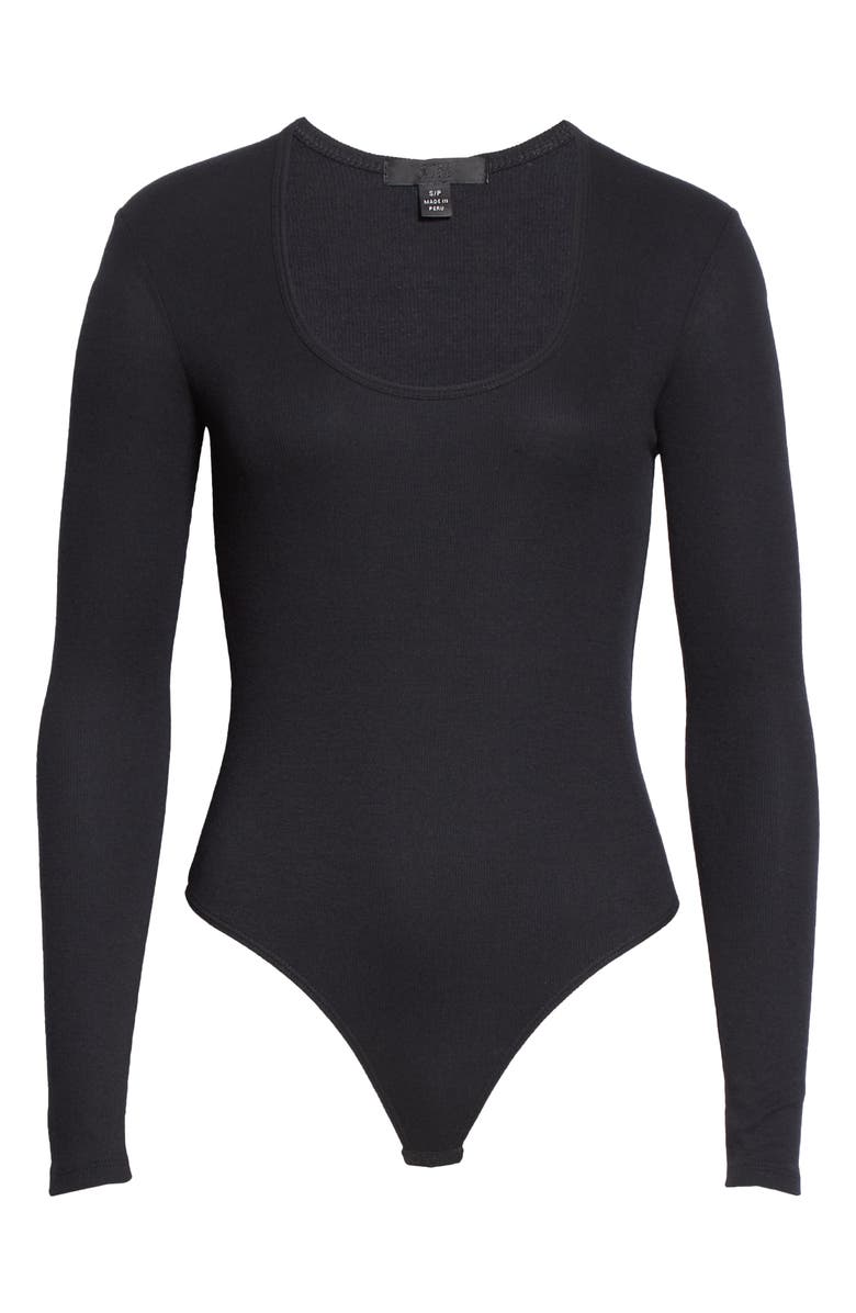 ATM Anthony Thomas Melillo Ribbed Scoop Neck Bodysuit, Alternate, color, 