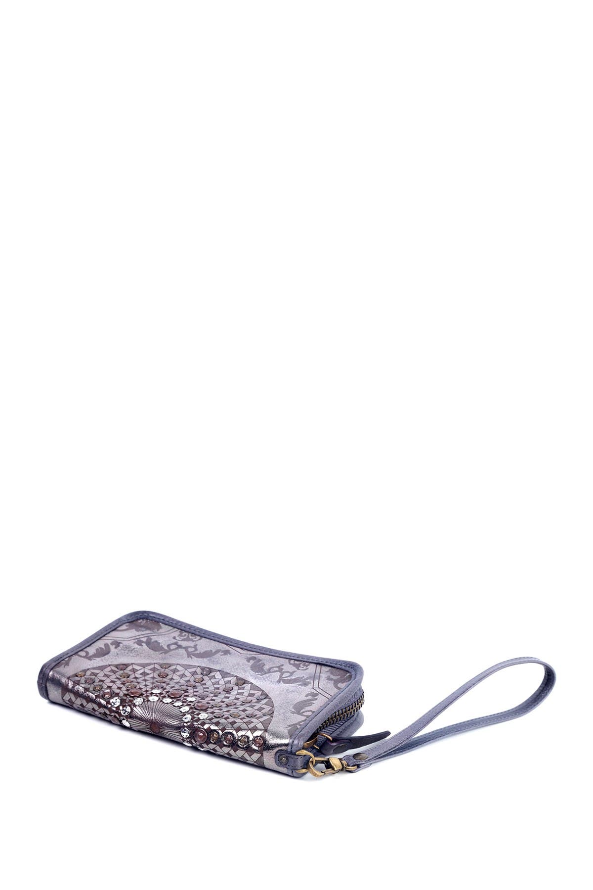 Mola Leather Clutch, Alternate, color, SILVER METALLIC