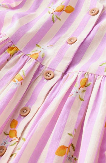 Kids' Stripe Cotton Button Front Dress