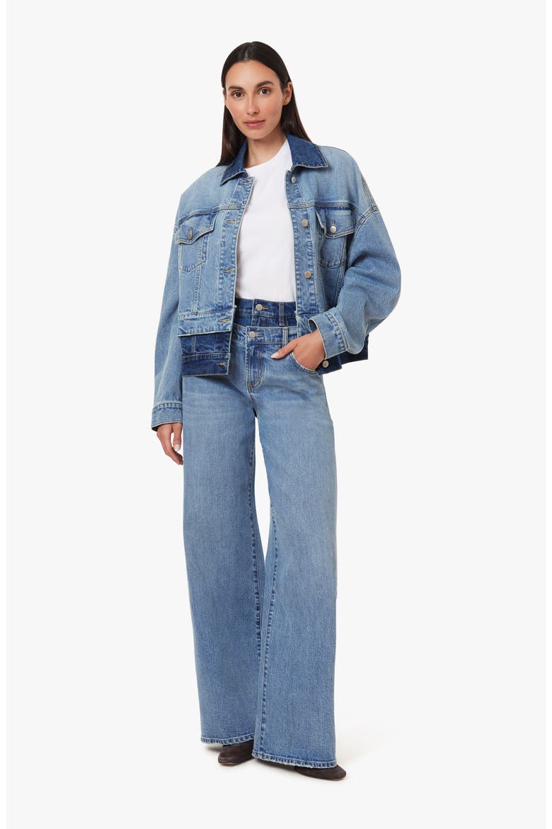 Gemma Double Waistband Wide Leg Jeans, Alternate, color, COAST