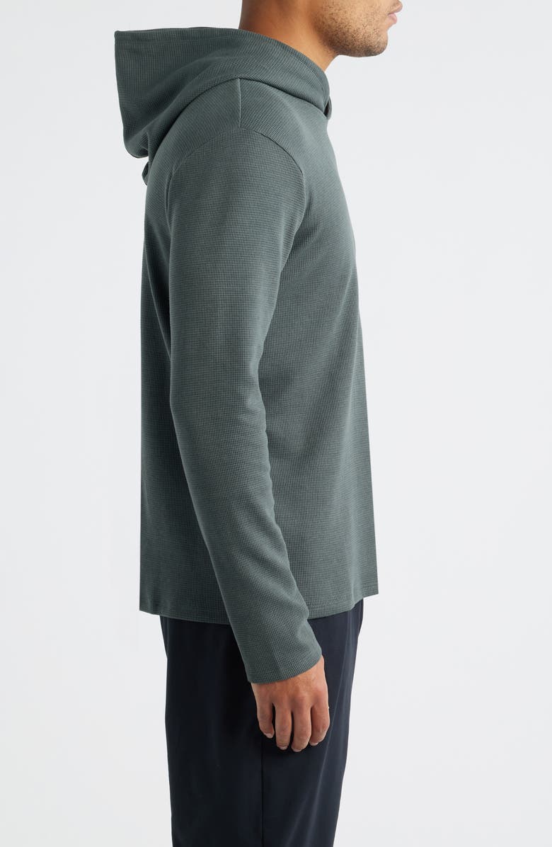 BOSS Waffle Knit Hooded Lounge T-Shirt, Alternate, color, Open Green