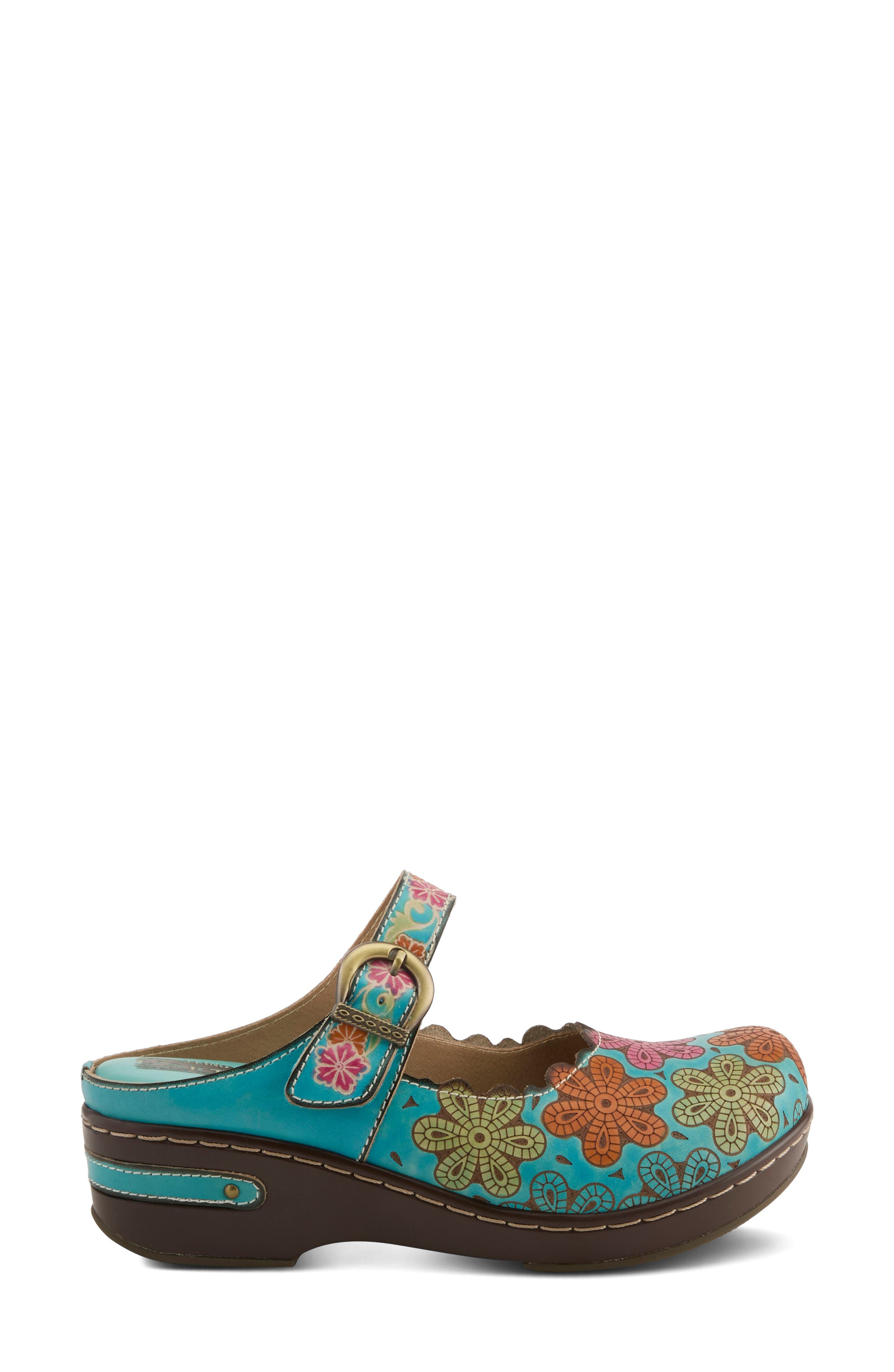 L'Artiste by Spring Step Flochino Clog, Alternate, color, Turquoise Multi