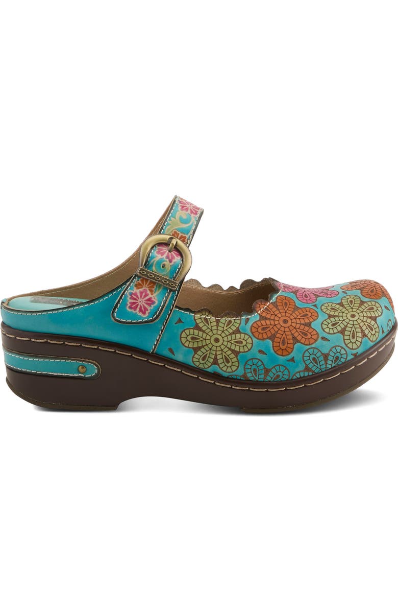 L'Artiste by Spring Step Flochino Clog, Alternate, color, Turquoise Multi
