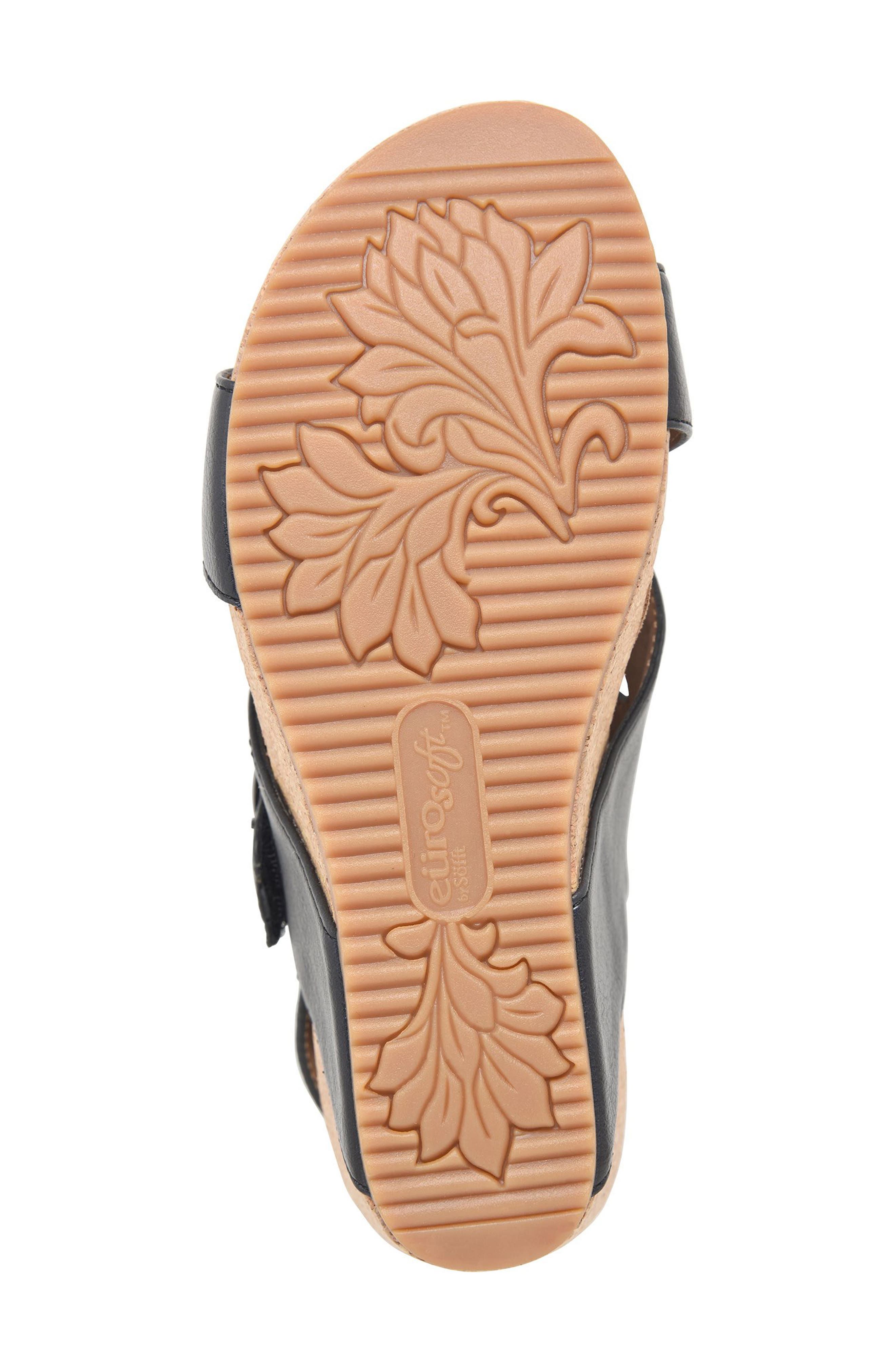 EUROSOFT Evelyn Wedge Sandal, Alternate, color, Black