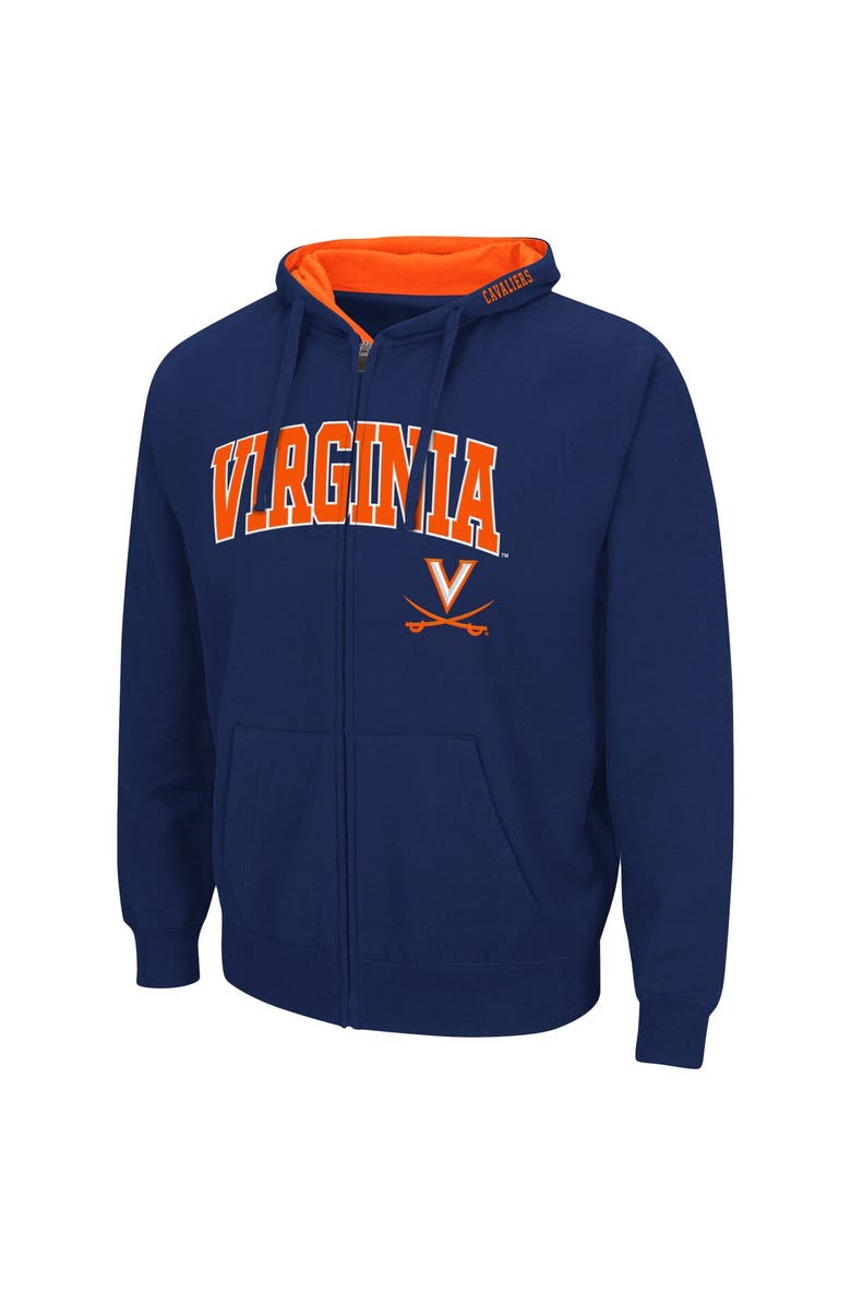 COLOSSEUM Men's Colosseum Navy Virginia Cavaliers Arch & Logo 3.0 Full-Zip Hoodie, Alternate, color, Navy