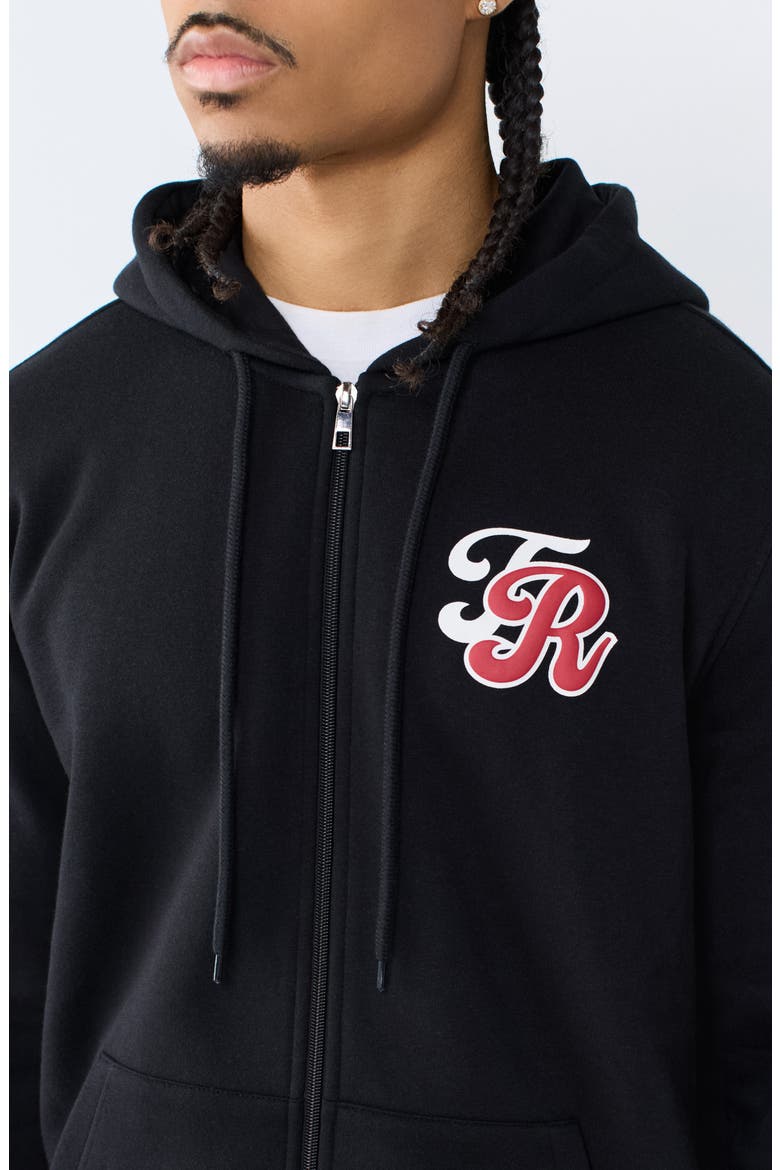 Cali Bay Full Zip Graphic Hoodie, Alternate, color, JET BLACK