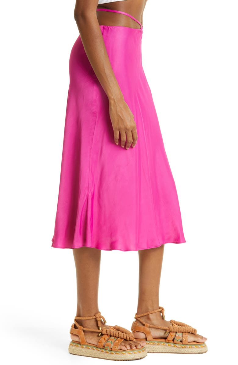 FARM Rio Satin Midi Skirt, Alternate, color, 