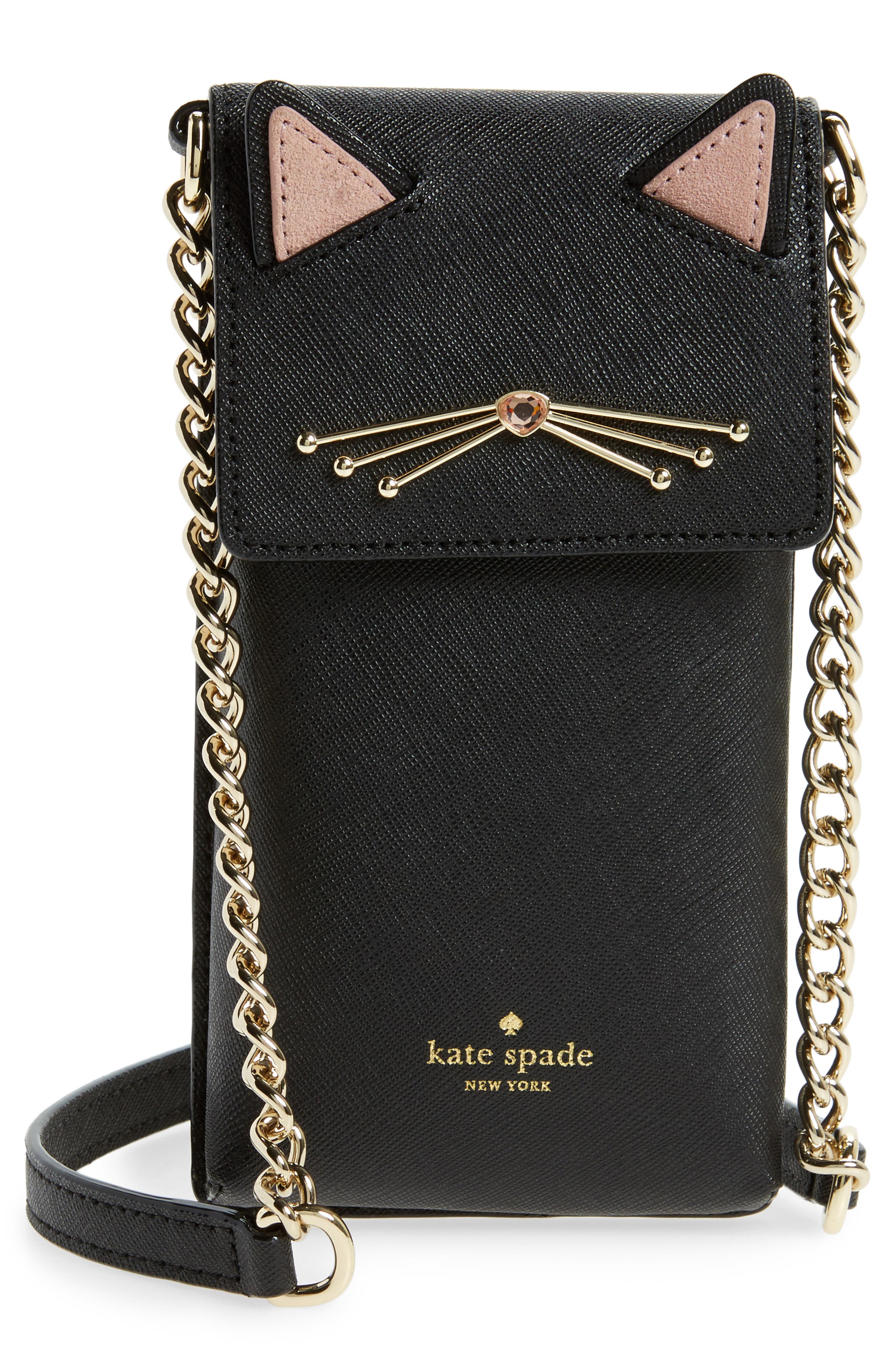 Kate Spade New York cat smartphone crossbody bag, Main, color, 