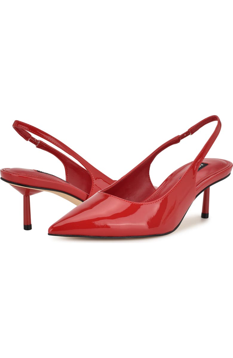Nine West Hunny Slingback Pointed Toe Pump, Alternate, color, Medium Red