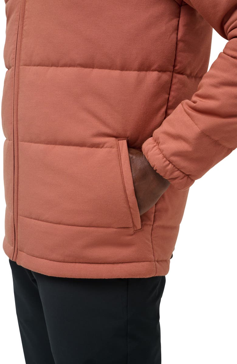 TravisMathew Climate Drop Quilted Jacket, Alternate, color, Heather Copper