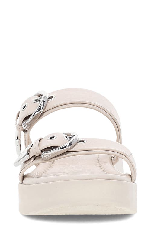 Frye Maya Buckle Platform Slide Sandal In Ivory