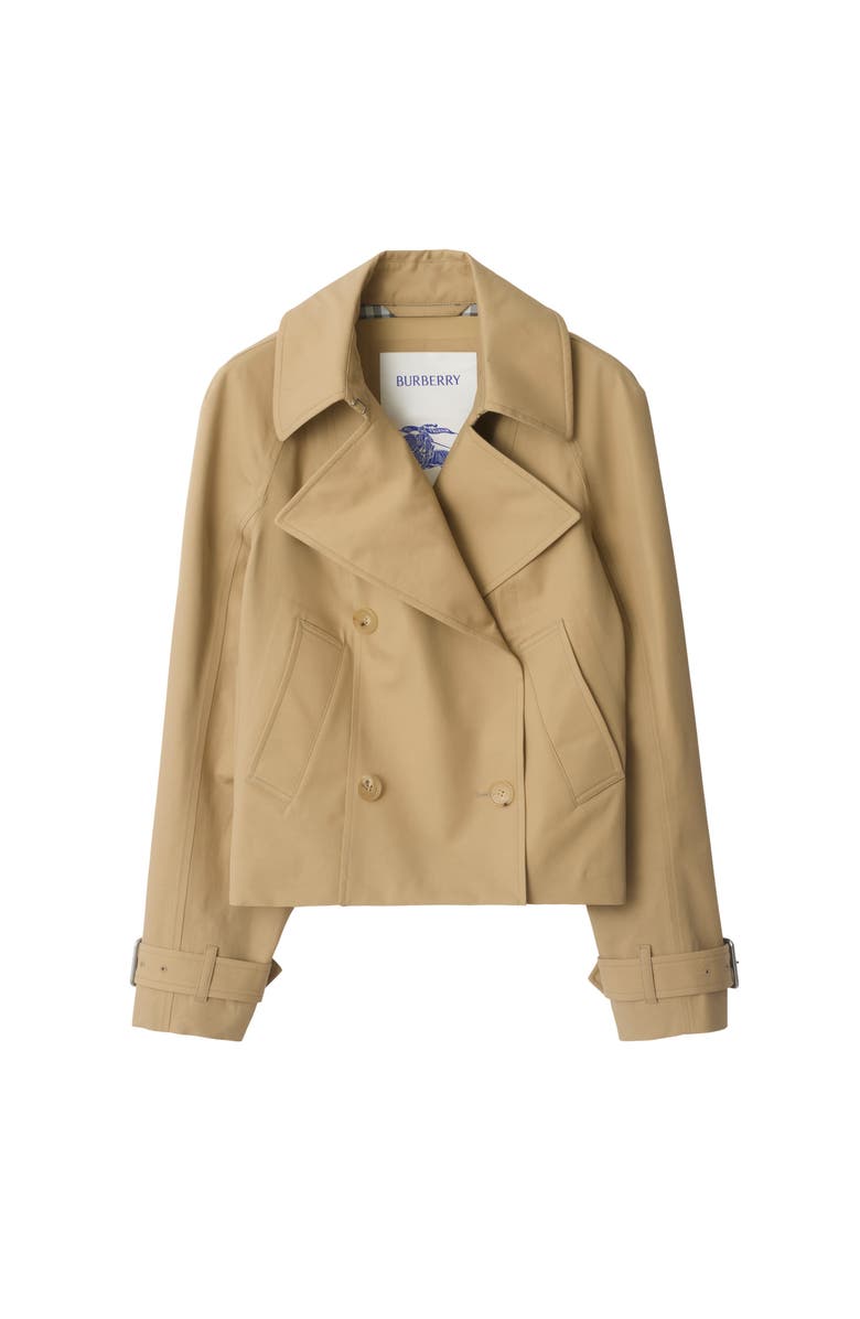 Burberry Cropped Cotton Trench Jacket, Main, color,