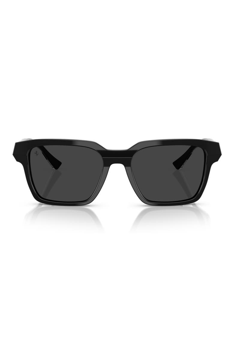 55mm Polarized Square Sunglasses, Main, color, BLACK / GREY POLAR