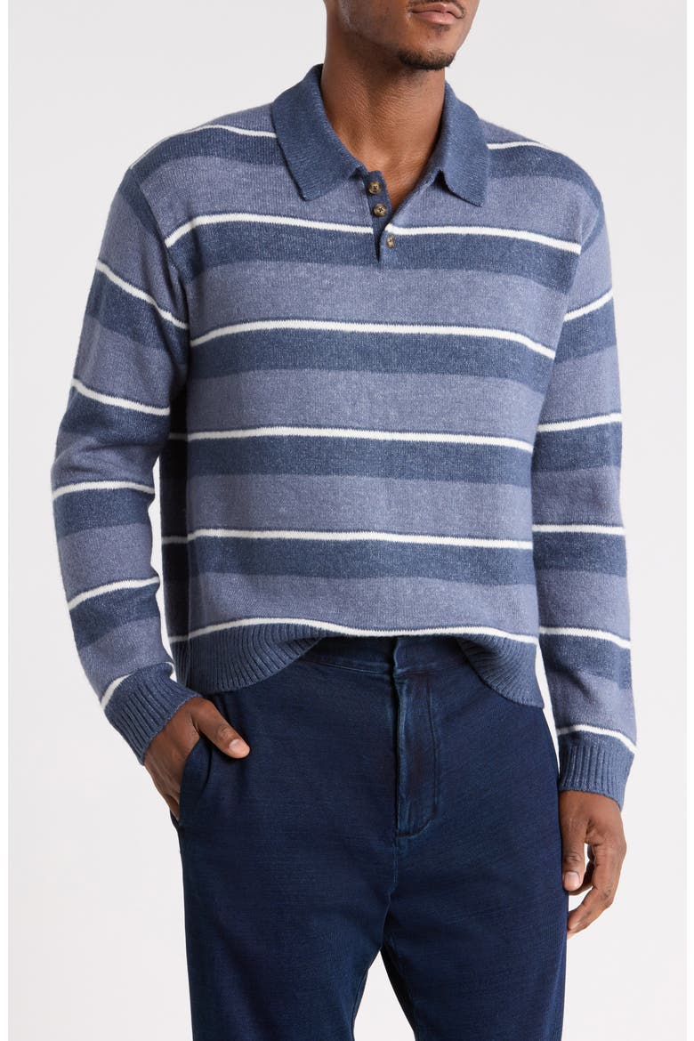 Boxy Rugby Sweater, Main, color, NAVY CLIVE STRIPE
