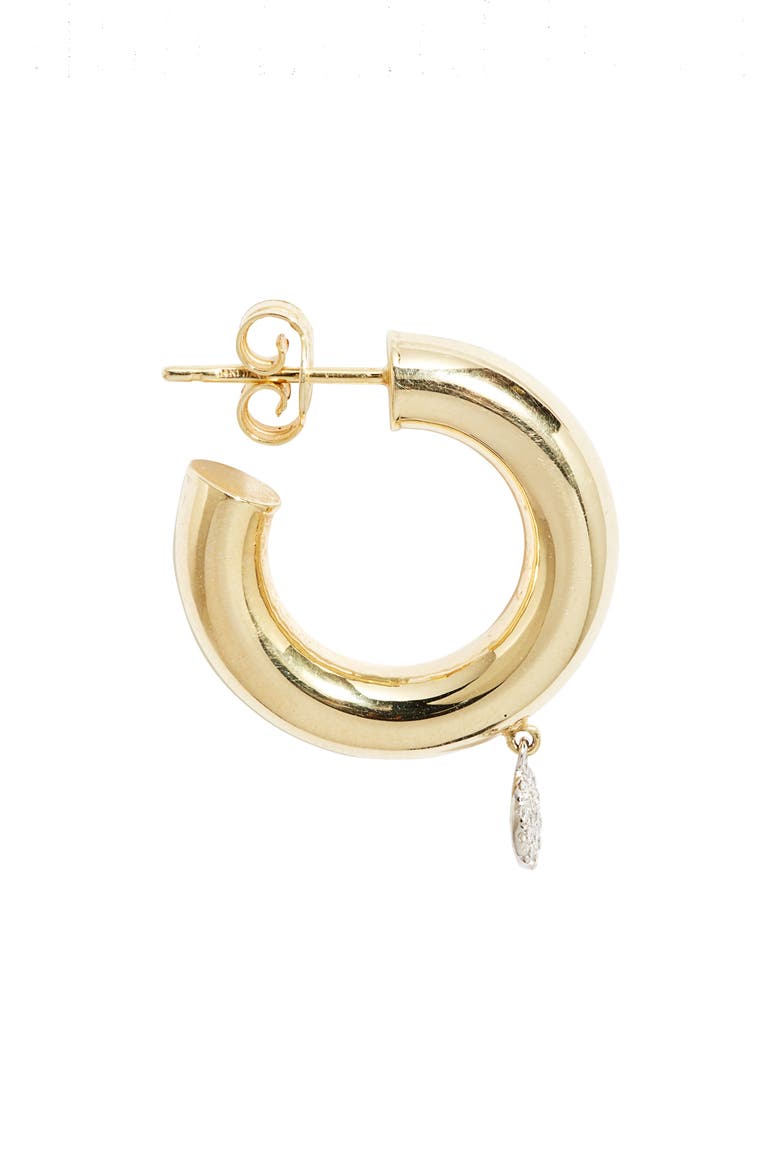 Diamond Disc Hoop Drop Earrings, Alternate, color, YELLOW