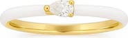 House of Frosted Pear Cut Topaz Enamel Ring
