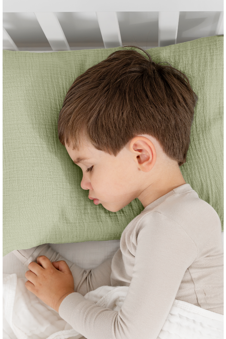 Toddler Pillows with Soft Muslin Pillow Case, Alternate, color, Sage