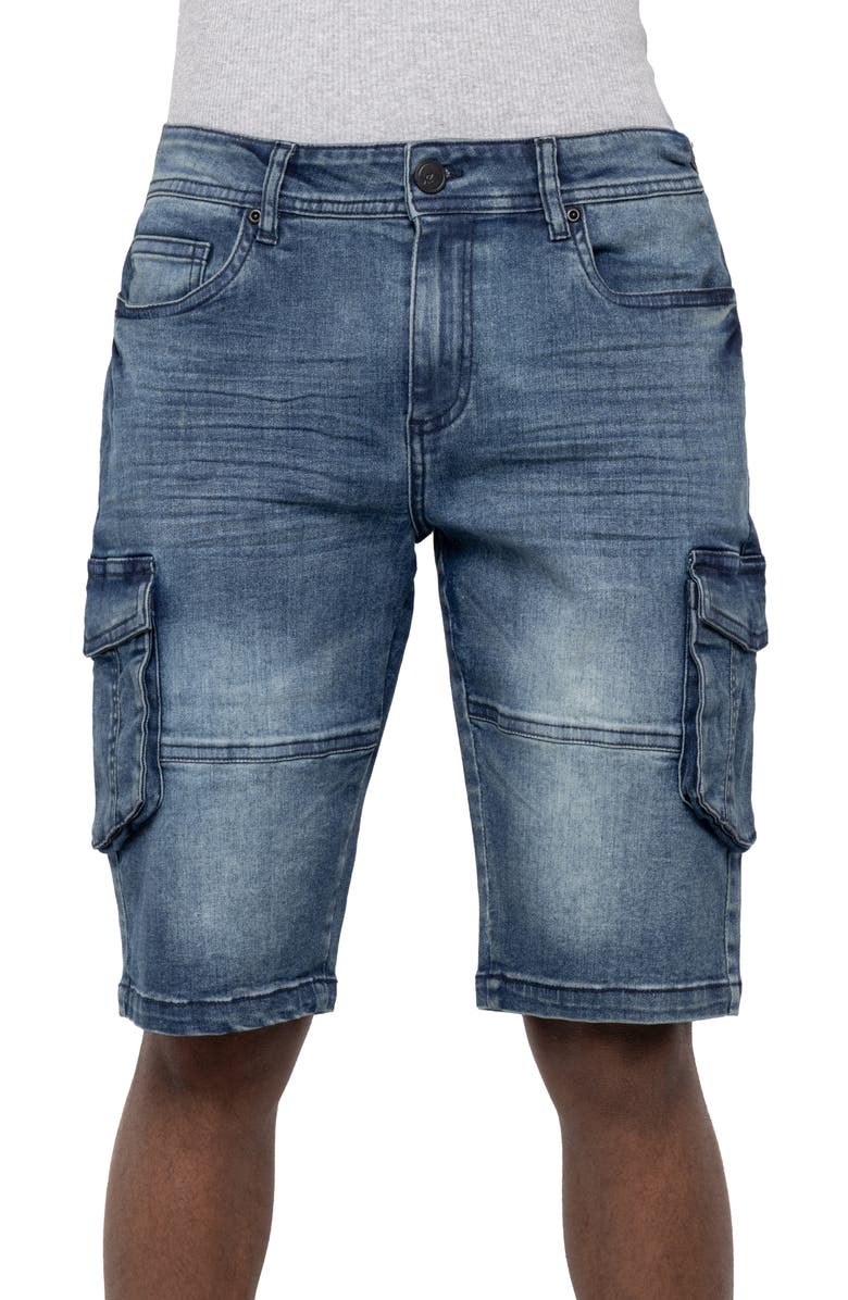 XRAY Denim Cargo Shorts, Alternate, color, Medium Wash