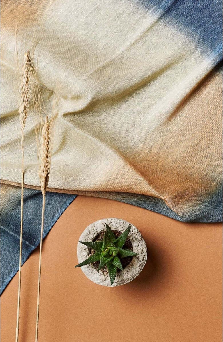 Studio Variously Oceana Beige Soft Linen Silk Handloom Scarf, Alternate, color, 