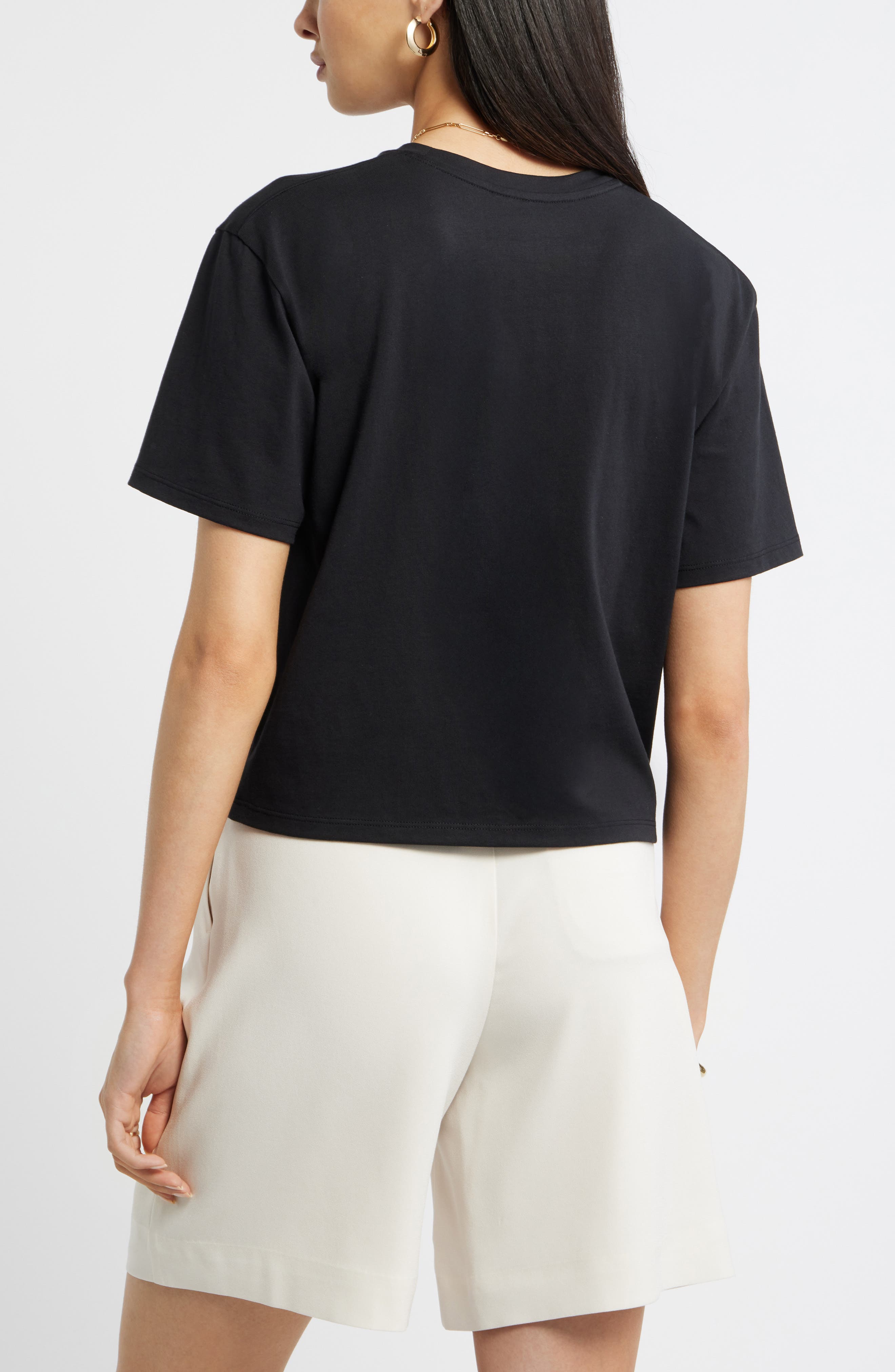 Женские Nordstrom Relaxed Fit Pima Cotton Crewneck T-Shirt — фото 3