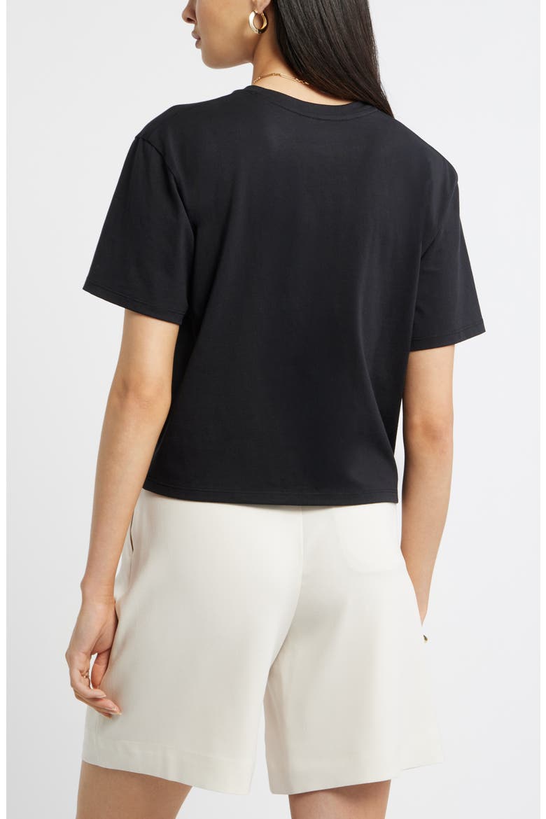Relaxed Fit Pima Cotton Crewneck T-Shirt, Alternate, color, BLACK