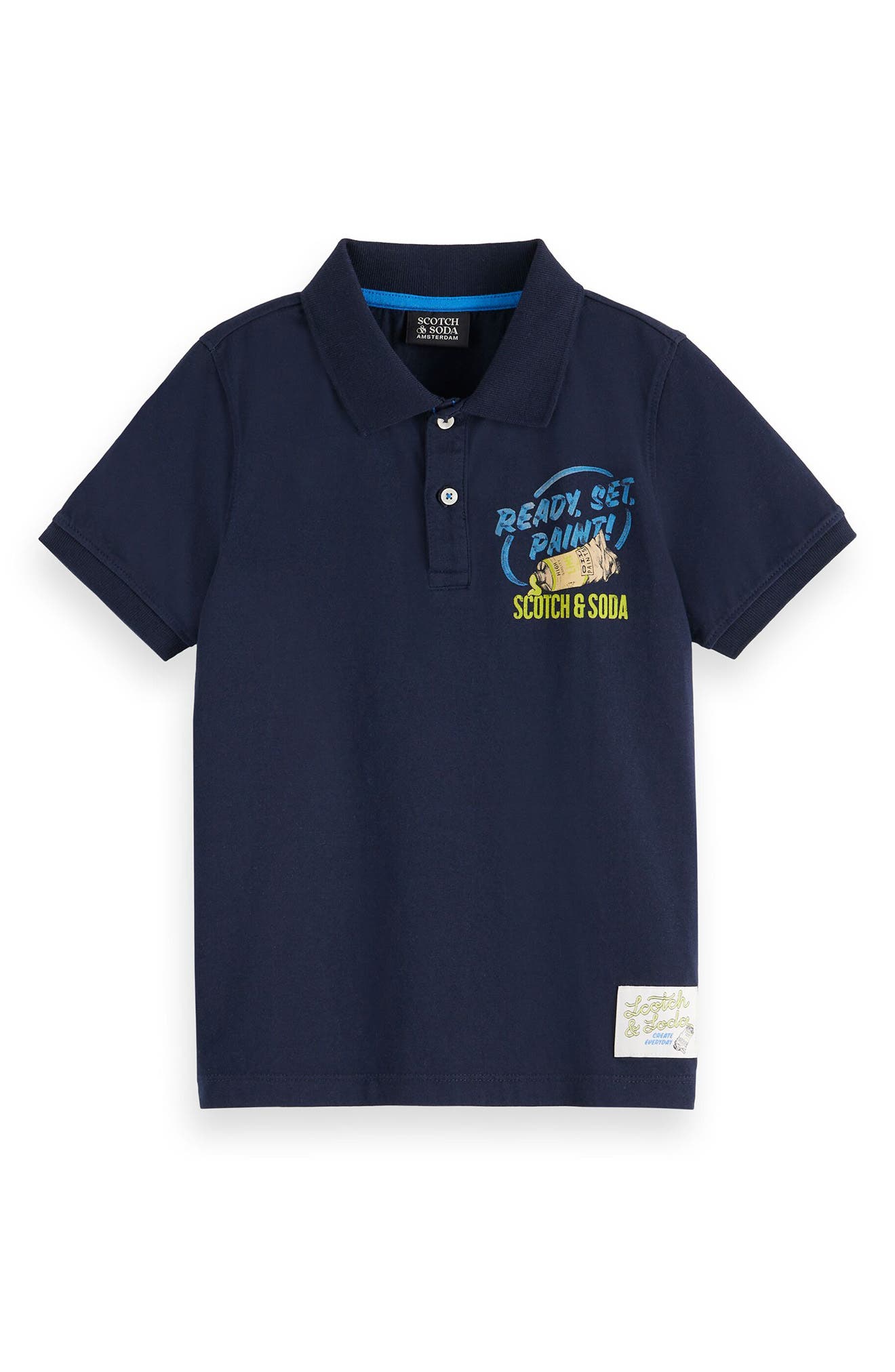 Scotch & Soda Kids' Art Cotton Graphic Polo