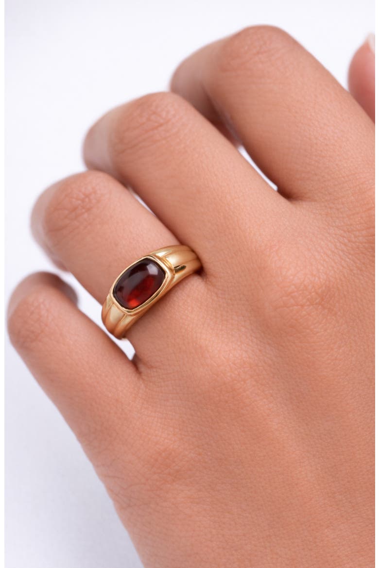 Stone Dome Ring, Alternate, color, GOLD /GARNET