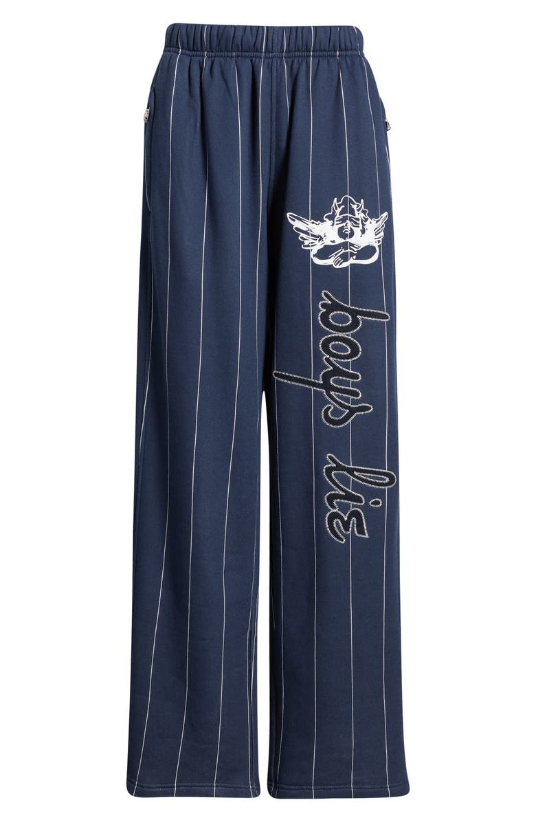 BOYS LIE The Big Leaguer Alex Stripe Sweatpants, Alternate, color, Navy