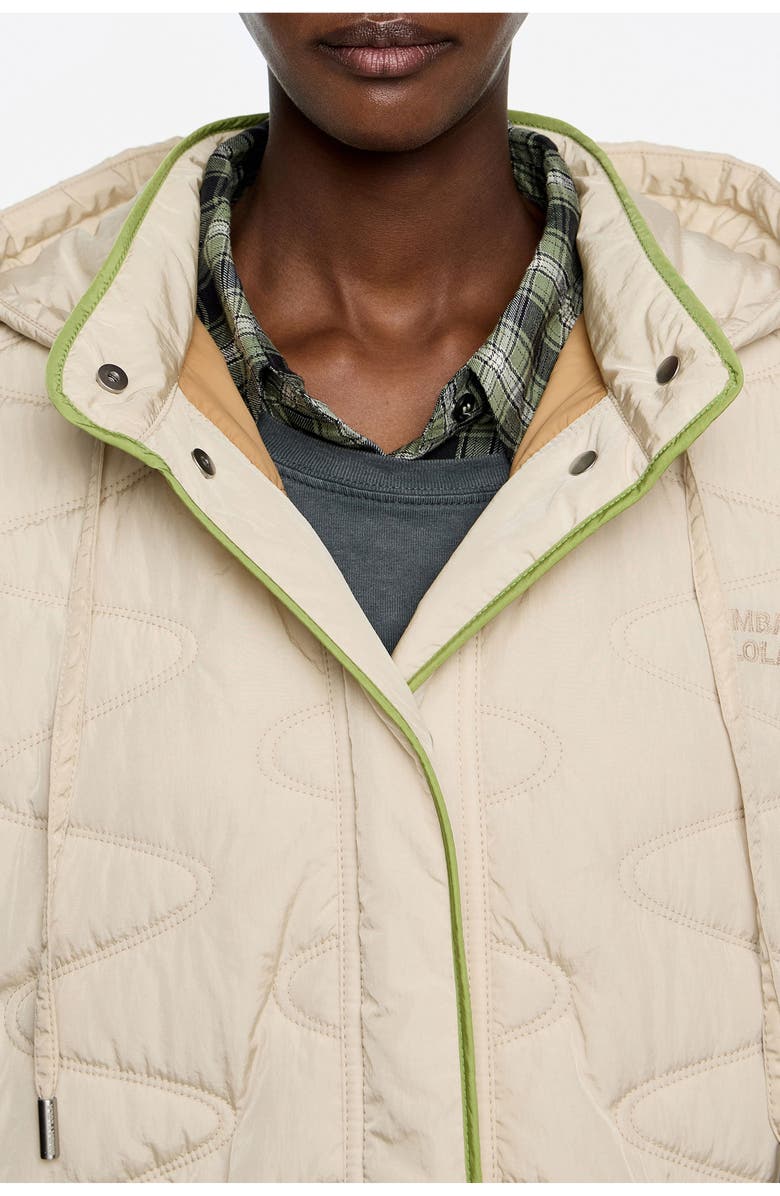 Bimba y Lola Short Padded Jacket Hood, Alternate, color, Ivory