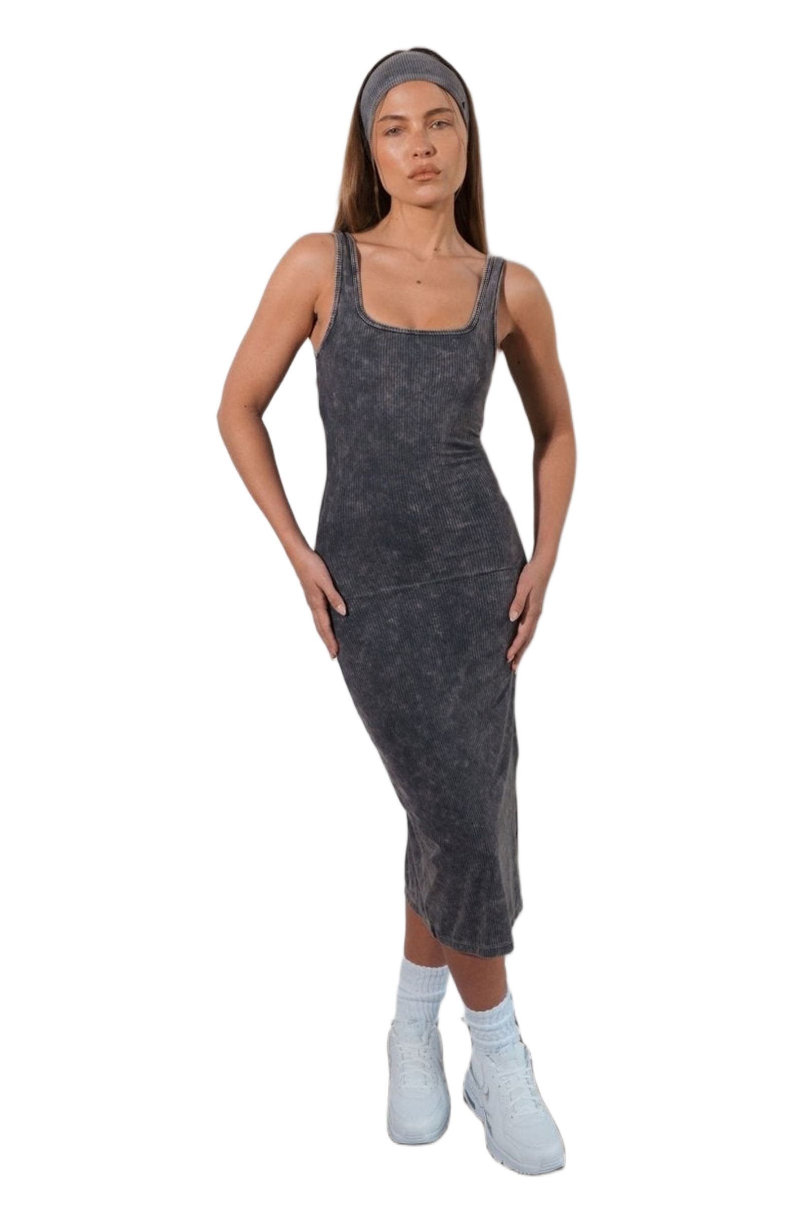 Cloud II Rib Basic Midi Dress