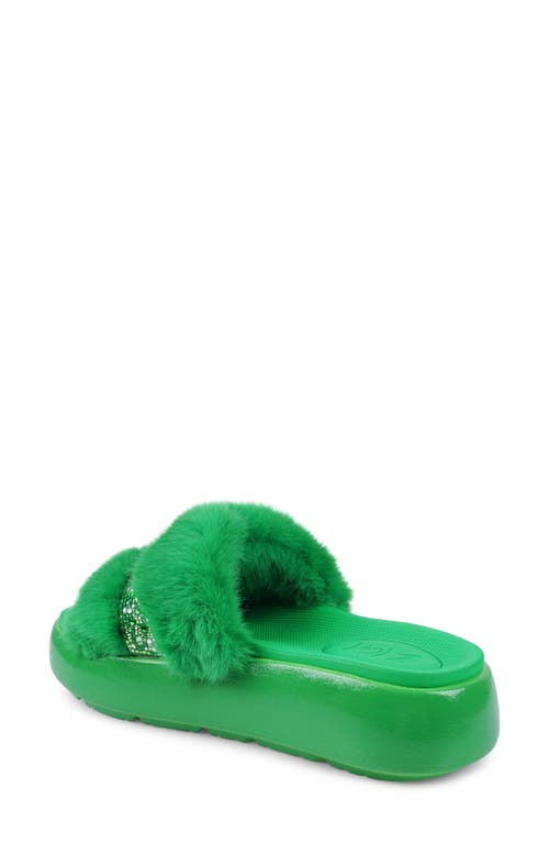 Zigi Finley Faux Fur Platform Sandal In Green