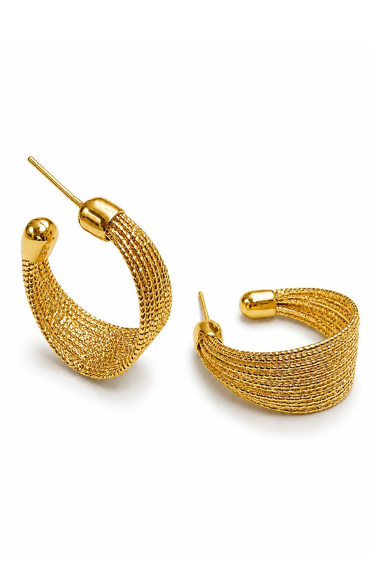 Mesh Hoop Earrings, Main, color, GOLD